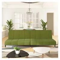 vidaXL Schlafsofa 2-Sitzer Hellgrün Samt, Tagesbett, Gästebett, Sofa mit Schlaffunktion, Schlafcouch, Sofabett, 2-in-1 Sofa, 2-Sitzer-Sofa, Sofa