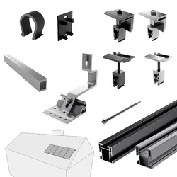 PV-Montagesystem Ziegeldach einstellbar, vertikal, 5 Kollektoren, Mounting Systems