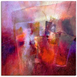 Wandbild ARTLAND "Sommer Abstrakt", rot (farbe bild(er): rot), B:70cm H:70cm T:1,8cm, Canvas, Leinwand, Bilder, als Leinwandbild, Poster in verschied. Größen