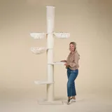 Kratzbaum große Katzen Deckenhoch XXL Maine Coon Tower Plus Creme katzenkratzbaum für Maine Coon große katzenbaum stabil Deckenhöhe 245-265cm s... - Beige
