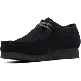 CLARKS Herren. 26172820 Wallabeeevo Leder-Slipper schwarz (43), Wohnung, Schnürsenkel, Lässig