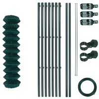 Estexo Maschendrahtzaun Set 1,5x15 m) Komplettset Gartenzaunset Gartenzaun Zaunset grün