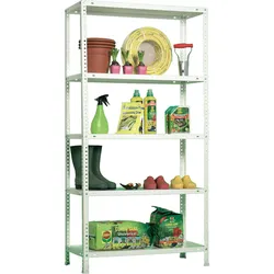 SimonRack Metallregal mit Schrauben Comfort 5 Fachböden mit 100 kg pro Ebene in weiss 1800x900x400 mm (Höhe x Länge x Breite)