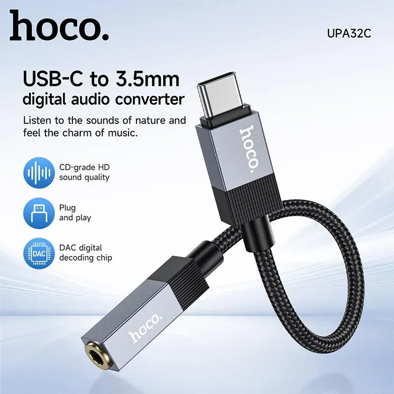 HOCO UPA32C Clever digitaler Audio-Konverter Typ-C auf 3,5