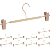 Relaxdays Hosenbügel 10er Set, je 2 Klammern, Clipkleiderbügel für