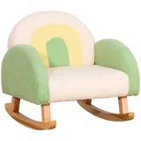 Homcom Kindersofa Lammfellimitat 50 x 45 x 50 cm Eukalyptusholz grün
