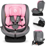 Lionelo Bastiaan i-Size Kindersitz ab Geburt 0-36 kg Isofix Top Tether 360 Grad drehbar Rückwärts Vorwärts Seitenschutz 5-Punkt-Sicherheitsgurte Dri-Seat (Rosa)