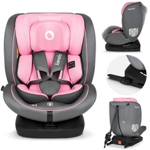 lionelo Bastiaan i-Size Kindersitz ab Geburt 0-36 kg Isofix Top Tether 360 Grad drehbar Rückwärts Vorwärts Seitenschutz 5-Punkt-Sicherheitsgurte Dri-Seat (Rosa)