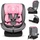 lionelo Bastiaan i-Size Kindersitz ab Geburt 0-36 kg Isofix Top Tether 360 Grad drehbar Rückwärts Vorwärts Seitenschutz 5-Punkt-Sicherheitsgurte Dri-Seat (Rosa)