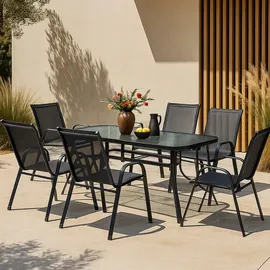 casa.pro Aradeo Set 7-tlg. Schwarz