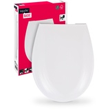 SANITOP-WINGENROTH 'aquaSu® Basic, WC-Sitz in Weiß, Thermoplast Toilettendeckel mit Absenkautomatik, Belastbar bis 200 kg, Standard O-Form, Take-Off, Schnellbefestigung, 409131