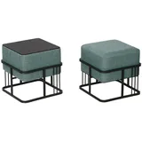 [en.casa] Hocker Tas 38 x 38 x 38 cm Grün