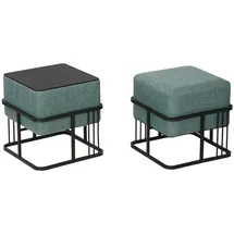 [en.casa] Hocker Tas 38 x 38 x 38 cm Grün