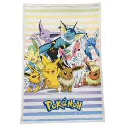 Pokemon Tagesdecke Bettdecke Fleecedecke Kuschelige Sherpa-Decke, 150x100 cm