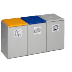 VAR Kunststoffcontainer 40 Liter, aus schlagzähem Polysterol, 3-fach, ohne Deckel