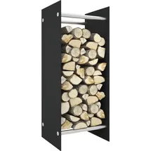 vidaXL Brennholzregal 40 x 35 x 100 cm schwarz/hartglas