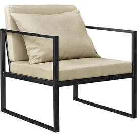 [en.casa] Sessel Ragusa 2er Set Sandfarben