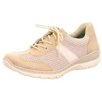 Rieker Damen  Schnürschuhe sportlich beige Gr. 37 - Grau - 37