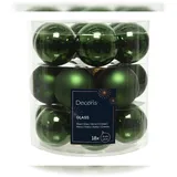 Decoris 18 Weihnachtskugeln 4cm Glas Christbaumkugeln Weihnachtsbaumkugeln dunkelgrün