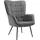 Tectake Ohrensessel Hygge Feincord 76 x 72 x 100,5 cm Anthrazit/Schwarz