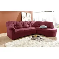 Ecksofa DOMO COLLECTION "Papenburg, zeitlose Rückensteppung, elegante Armlehne, L-Form", rot, B:241cm H:84cm T:178cm, Kunstleder SOFTLUX;Luxus-Microfaser (100% Polyester);Struktur ( 90% Polyester, 10% Polyacryl);Microfaser PRIMABELLE (100% Polyester), Sofas, Ecksofa, mit Ottomane, wahlweise mit Bettfunktion