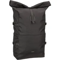 Sandqvist Rucksack Icon Rolltop BP L Black/Black Leather Schwarz