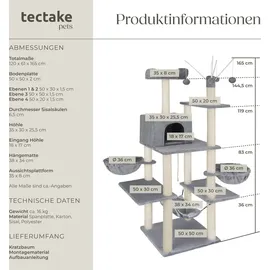 Tectake Lilou 165 cm grau