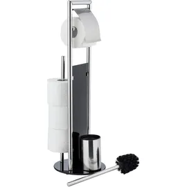 Wenko WC-Bürstengarnitur Ravina Silber/Schwarz 3in1
