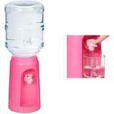 Relaxdays Wasserspender mit Tank & Zapfhahn, Tisch Trinkwasserspender Büro, 4,5 l, Kunststoff, H x D: 47,5 x 17 cm, pink