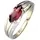 Jobo Diamantring, 585 Gold bicolor mit Granat und 2 Diamanten gelb|goldfarben 54