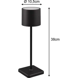 meineWunschleuchte 2er SET Akku LED Outdoor Tischlampen Schwarz kabellos ohne Strom, Touch dimmbar