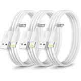 iPhone Ladekabel Original Apple MFi Zertifiziert, iPhone Ladekabel 1M 3Pack, Ladekabel iPhone Kabel USB auf Lightning Kabel 1M iPhone Schnellladekabel für iPhone 14 13 12 11 Pro Max/XS/8/7/6/5/SE,iPad