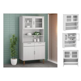 vidaXL Highboard-Oberteil MOLDE Weiß 90x35x100 cm Massivholz Kiefer