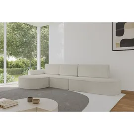 altdecor Eckcouch Cord 5-Sitzer Creme
