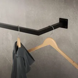 ML-Design Wandgarderobe Kleiderstange 2er Set Schwarz