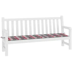 vidaXL Gartenbank-Auflage Rotes Karomuster 200x50x4 cm Stoff