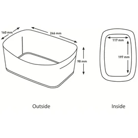 Leitz MyBox Aufbewahrungsbox 24,6 x 9,8 x 16 cm 1-tlg. weiß/grau