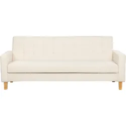 3-Sitzer Schlafsofa cremeweiß mit Stauraum VEHKOO