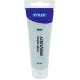 Stylex 28765 - Acrylfarbe auf Wasserbasis, 83 ml Tube in pastellmint, matt, hohe Deck- und Farbkraft, lichtbeständig, schnelltrocknend und wasserfest