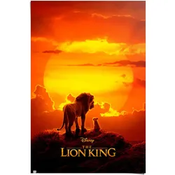 Poster REINDERS "Der König der Löwen", orange (farbe bild(er): orange), B:61cm H:91,5cm T:0,1cm, Papier, Bilder