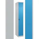 C+P Spind Classic PLUS, 1 Abteil, HxBxT 185x30x50cm, Sicherheitsdrehriegel, Hellgrau/Lichtblau von PROREGAL