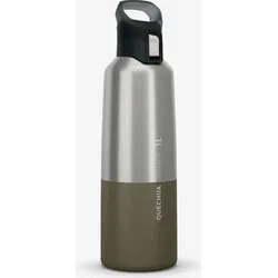 Trinkflasche Isolierflasche mit Schnellverschluss Wandern - 1 L khaki EINHEITSGRÖSSE