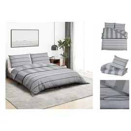 vidaXL Bettwäsche-Set Grau 200 x 200 cm