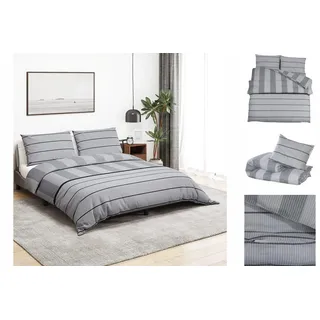 vidaXL Bettwäsche-Set Grau 200 x 200 cm