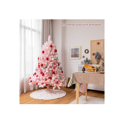 COSTWAY Künstlicher Weihnachtsbaum Verschneiter Tannenbaum Rosa, 150cm/180cm, mit 680/920 Zweigen und Metallständer, für Zuhause, Büro & Einkaufszentrum 150 cm