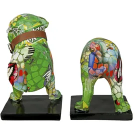 Casablanca by Gilde GILDE Tierfigur Buchstützen Mops Street Art - mehrfarbig mit Halsband und Glocke