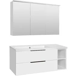 Badmöbel-Set Lossa, 2 Auszüge, 2 offene Fächer, weiß matt - 93 229 19