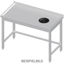 Stalgast Arbeitstisch ohne Grundboden, 1700x600x850 mm, mit Abfallloch rechts, ohne Aufkantung, verschweißt