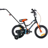 Sun Baby Tiger Bike Kinderfahrrad Jungen Fahrrad Stützräder Schubstange ab 2-6 Jahre BMX Kinder Fahhrad 14 Zoll,