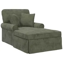 vidaXL ARES Chaise Lounge mit Rock mit Kissen grün